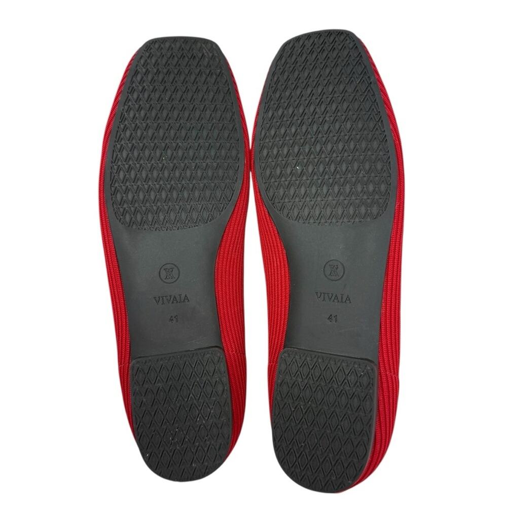 Women's Red Knit Ballet Flats - Comfortable Everyday Loafers - Picture 14 of 16